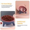 Raised Tilted Elevated Cat Food Bowl Pet Backflow Prevention Water Dish Feeding Bowl For Cats Small Dogs