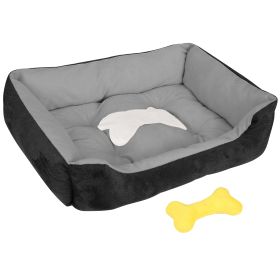 Pet Dog Bed Soft Warm Fleece Puppy Cat Bed Dog Cozy Nest Sofa Bed Cushion Mat For S/M Dog (Packagecontents: 1 x Pet Bed
1 x Plush Bone Toy)