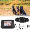 990Ft Radius Dog Training Collar Wireless Fence Ipx6 Waterproof Pet Beep Vibration Electric Shock Fence System 3 Channels Rechargeable Transmitter Rec